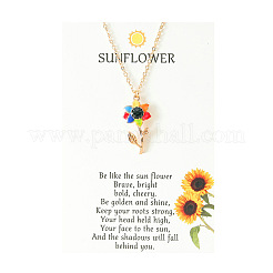 Ожерелья с подвесками из эмалевого сплава подсолнуха&nbsp;FS-WG66ADB-03