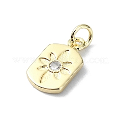 Pendentifs en laiton avec micro pavé de zircone cubique transparent&nbsp;KK-H475-52G-03