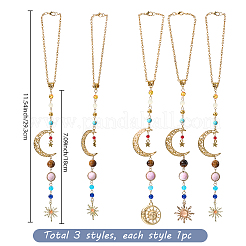 3 шт. 3-х цветные подвесные украшения из смолы и стекла&nbsp;HJEW-SC0002-66