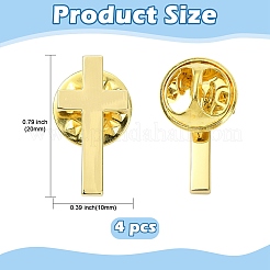 4 broche de latón cruzado de 4 colores&nbsp;JEWB-CJ0003-54