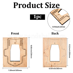 Прямоугольный деревянный и стальной футляр для карточек из кожи для высечки&nbsp;DIY-WH20055-016B