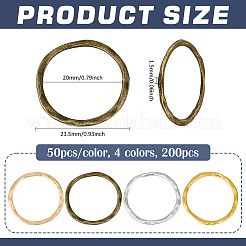200 шт. 4-х цветные соединительные кольца из цинкового сплава&nbsp;FIND-PH0024-08