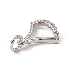 Латунь микро паве прозрачный кубический цирконий подвески в виде листьев гинкго&nbsp;ZIRC-F132-85P