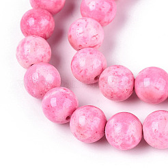 Окрашенные синтетические нити окаменелых бусин&nbsp;G-T139-8mm-66C