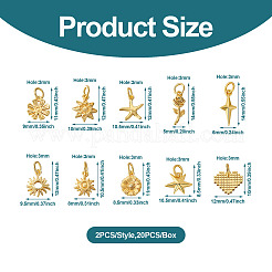 20шт 10 стильные латунные подвески&nbsp;KK-CD0001-24