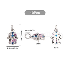 10шт латунные подвески из кубического циркония с микро-паве&nbsp;ZIRC-SC0001-17