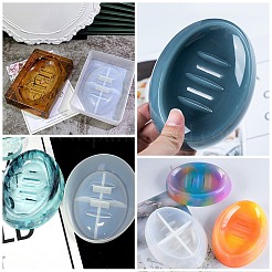 Kits de moules de boîte de stockage de savon et de savon ovales diy&nbsp;DIY-OC0003-52