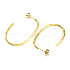 Ионное покрытие (ip) овальные серьги-гвоздики из нержавеющей стали 304&nbsp;EJEW-K295-02G