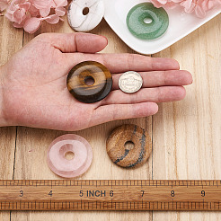 5 stücke 5 stil natürliche rose quarz & tiger eye & howlite & bild jasper & aventurin anhänger&nbsp;G-FW0001-08