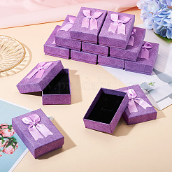 Rechteckige Geschenkboxen zur Aufbewahrung von Schmucksets aus Papier mit Schleife&nbsp;CON-TAC0014-12B