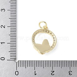 Подвески из латуни микропаве с фианитами и стеклом&nbsp;KK-F892-50G-01