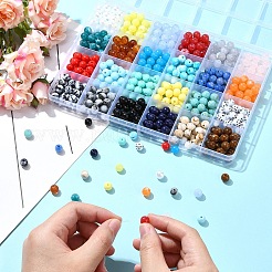 600шт 24 цвета непрозрачные акриловые бусины&nbsp;MACR-YW0003-26