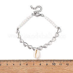 Pulseras de cuentas de concha y semillas&nbsp;BJEW-JB14136-02