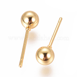Orecchini a bottone a sfera in acciaio inossidabile 304&nbsp;EJEW-F237-01C-G