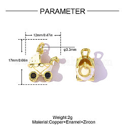 Pendentifs d'émail en laiton &nbsp;KK-OY015-76G
