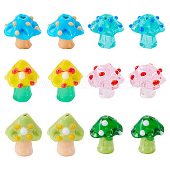 12 Stück 6 Farben handgefertigte holprige Bunte Malerei-Perlen&nbsp;LAMP-TA0002-55