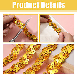 Полиэстер с пайетками волнистая бахрома отделочная лента&nbsp;OCOR-WH0111-96B