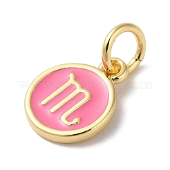 Véritables breloques en émail en laiton plaqué 18k or véritable&nbsp;KK-L216-001G-F04