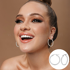 20 пара серег-колец из нержавеющей стали 304&nbsp;EJEW-UN0003-07