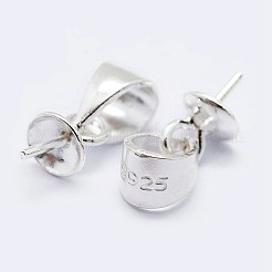 925 стерлингов серебряный кубок жемчуг залог контактных подвесок&nbsp;LS-STER-F036-07S-4mm