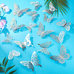 96 шт. 8 стиля 3D наклейки на стену в виде бабочки для домашних животных&nbsp;DIY-TA0013-12B