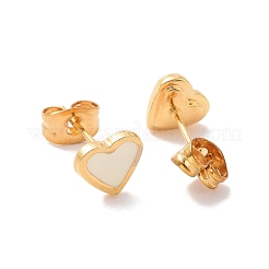 Orecchini a bottone in acciaio inossidabile smaltato 304&nbsp;EJEW-B009-06G-03