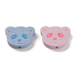 Двухсторонние бусины из натурального кленового дерева с принтом&nbsp;WOOD-M007-19