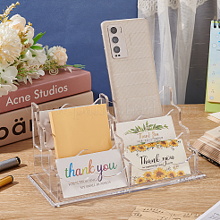 Прозрачные акриловые подставки для визитных карточек с 6 слотом&nbsp;ODIS-WH0030-64B