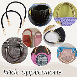 Круглые плетеные шнуры для сумок из искусственной кожи с застежками из цинкового сплава&nbsp;FIND-WH0126-941A-01