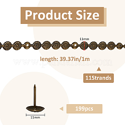 Полоски железных гвоздей&nbsp;FIND-WH0148-752AB