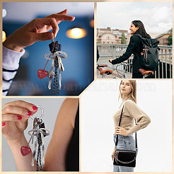 2 шт. 2-х цветный бант из полиэстера подвеска украшение&nbsp;HJEW-GF0001-60