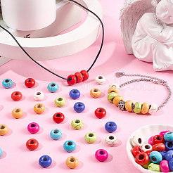 80 шт. 8-х цветные окрашенные синтетические бирюзовые европейские бусины&nbsp;SPDL-SC0001-01