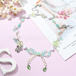 Колье из сплава с подвеской в виде банта&nbsp;NJEW-FZ00006