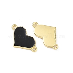 Dijes conectores de eslabones de corazón de latón esmaltado&nbsp;KK-B198-01G-B