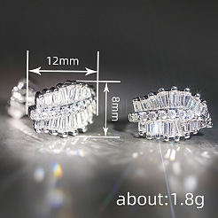 Aretes con pavé de latón y circonitas cúbicas&nbsp;WGFE2F1-01