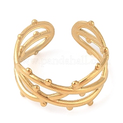 Ионное покрытие(ip) 304 нержавеющая сталь открытые манжеты кольца для женщин&nbsp;LS-RJEW-Z057-10G-01