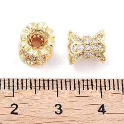 Perle di zirconi cubici trasparenti in micro pavè di ottone&nbsp;KK-P271-39B-04