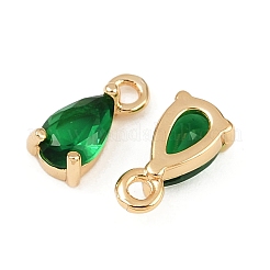 Pendentifs avec zircon cubiques à micro-pavés en laiton&nbsp;KK-K374-07G-01