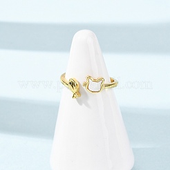 Манжеты из латуни с микро паве кубический цирконий для женщин&nbsp;RJEW-K309-39C-G