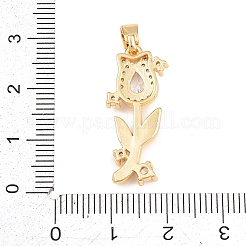 Pendentifs en laiton zircon cubique transparent&nbsp;KK-D265-08G