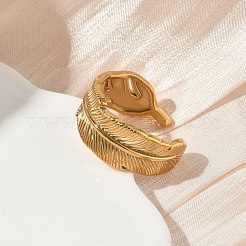 Offene Manschettenringe aus Edelstahl 304 für Damen&nbsp;RJEW-L341-03B-G