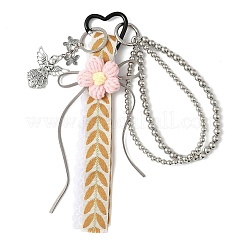 Подвеска в виде ангела-цветка из полиэфирного кружева&nbsp;HJEW-JM04335-03