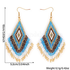 Серьги-кисточки из бисера ручной работы из богемного стекла&nbsp;CB9270-5