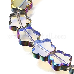 Brins de perles de verre transparentes galvanisées&nbsp;GL-CBA98F0-07E