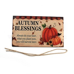 Porte en bois halloween suspendu panneau de bienvenue&nbsp;HJEW-Z002-04C