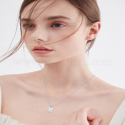 Collier avec pendentif rectangulaire en forme de lettre en acier inoxydable 1 pièce&nbsp;NJEW-LP0001-34S-P