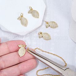 5pcs pendentifs en laiton micro pavé de zircone cubique&nbsp;ZIRC-SZ0005-34