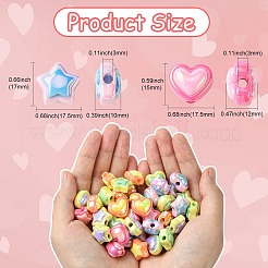 50шт 10 стиля непрозрачные акриловые бусины&nbsp;OACR-CJ0001-88