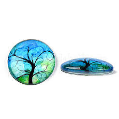 Halbrund / Dom Baummuster Glas flatback BlumeCabochons für DIY-Projekte&nbsp;GGLA-Q037-25mm-M28-03