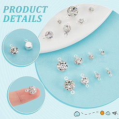 Kits de accesorios para hacer joyas con dijes y colgantes de latón redondos y planos con rhinestone&nbsp;DIY-GA0001-69P